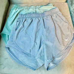 Nike Tempo Running Shorts. 2 pairs. Size Medium. Shades of gray.